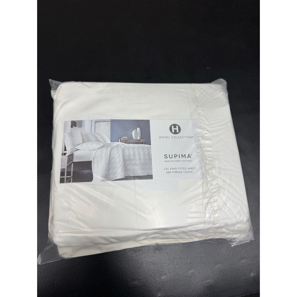 Hotel Collection 680 Thread Count Supima Cotton Cal-King Fitted Sheet ,White